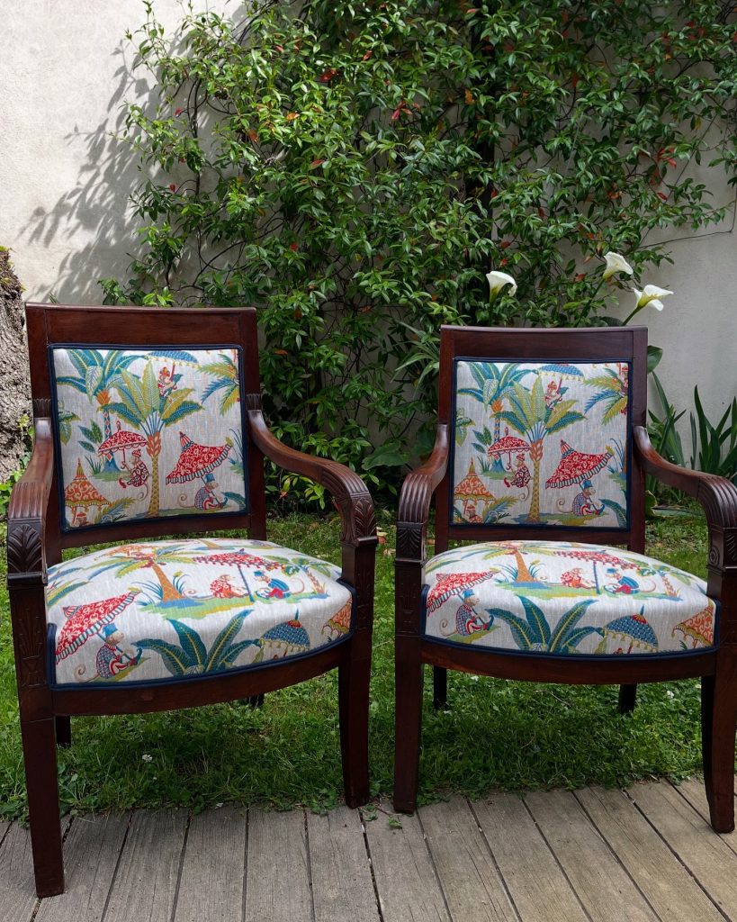 Réfection de 2 fauteuils Empire à Toulouse